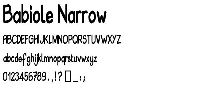 Babiole Narrow font