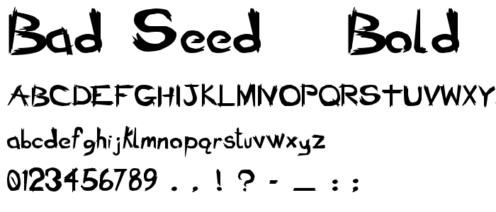 Bad Seed   Bold font