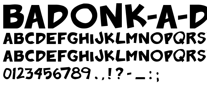 Badonk-a-donk font