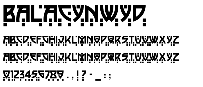 BalaCynwyd font