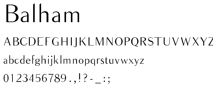 Balham font