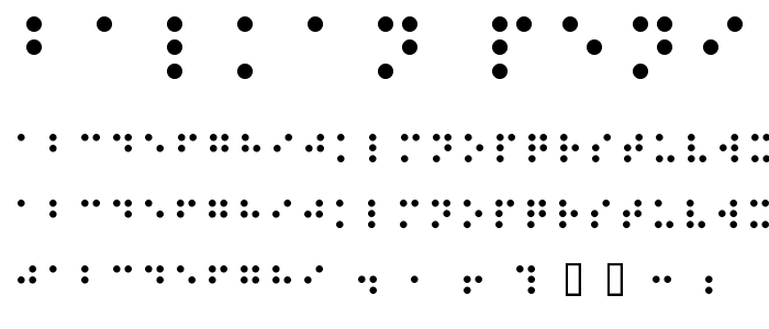 Balkan Peninsula Braille font