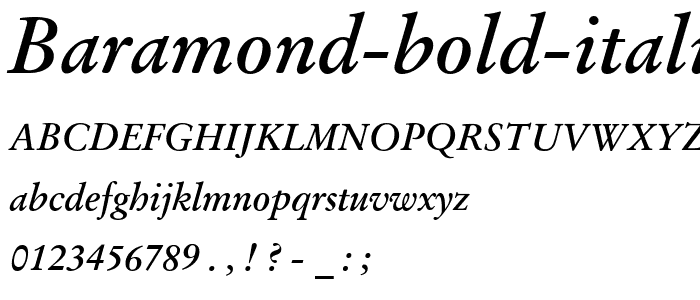 Baramond Bold Italic font