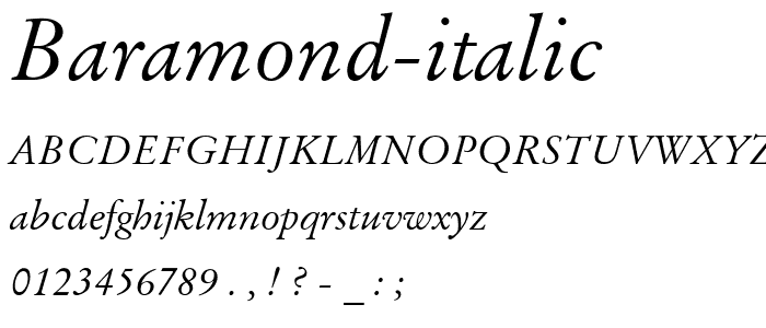 Baramond Italic font