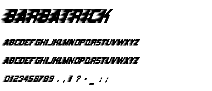 Barbatrick font