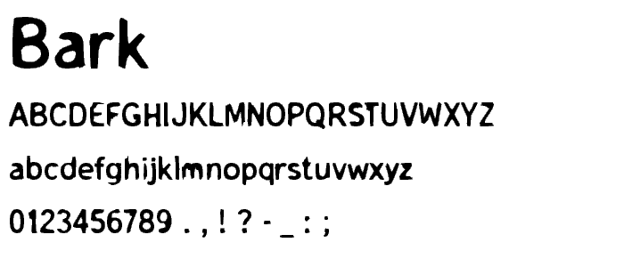 Bark font