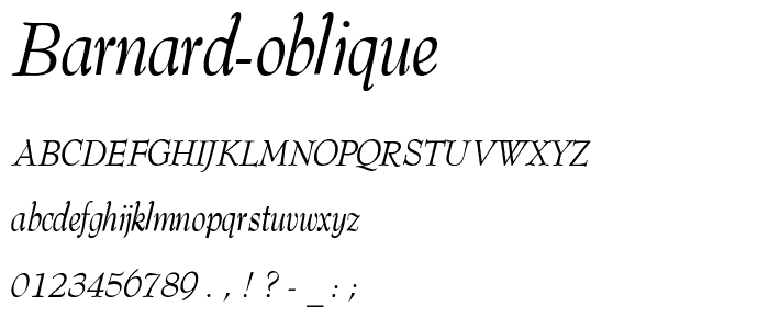 Barnard-Oblique font