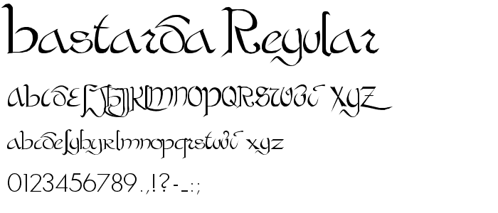 Bastarda Regular font