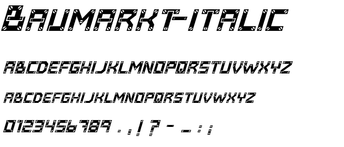Baumarkt Italic font