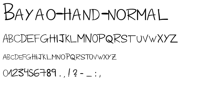 Bayao Hand Normal font
