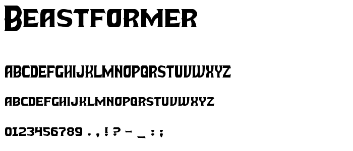Beastformer font