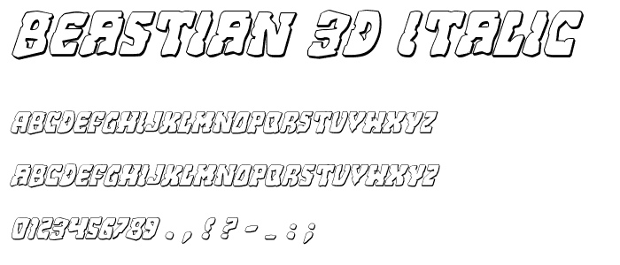 Beastian 3D Italic police