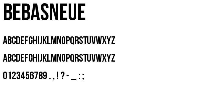 BebasNeue font