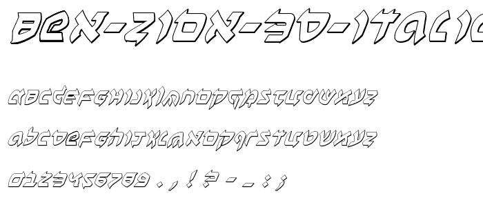 Ben Zion 3D Italic font