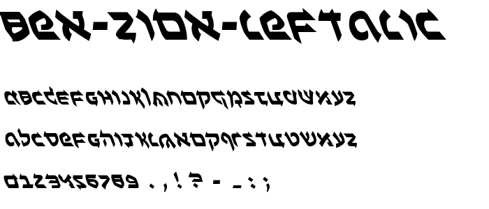 Ben Zion Leftalic font