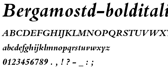 BergamoStd BoldItalic font