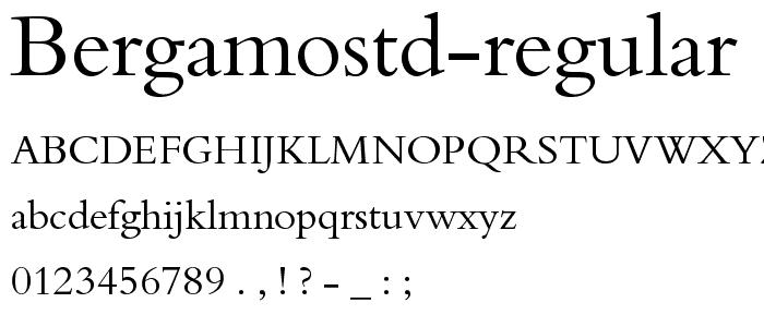 BergamoStd Regular font