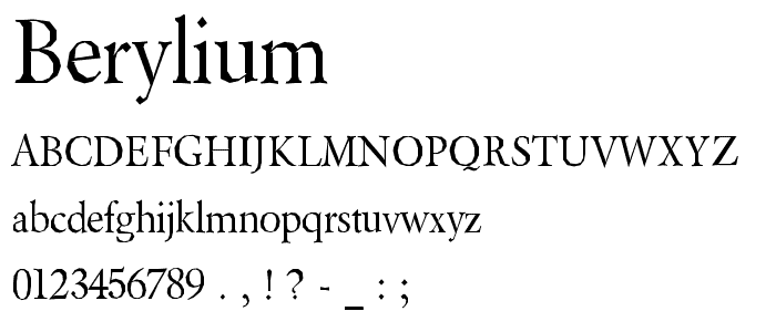Berylium font