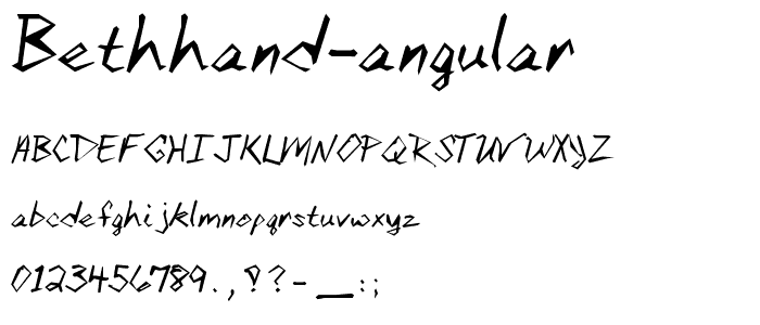 BethHand Angular font