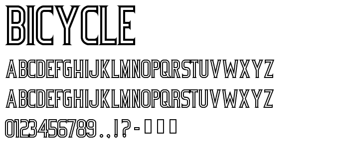 Bicycle font