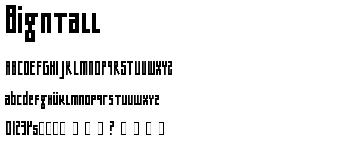 Bigntall font