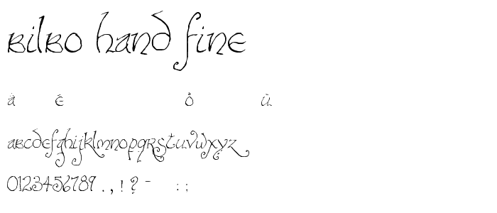 Bilbo-hand-fine font