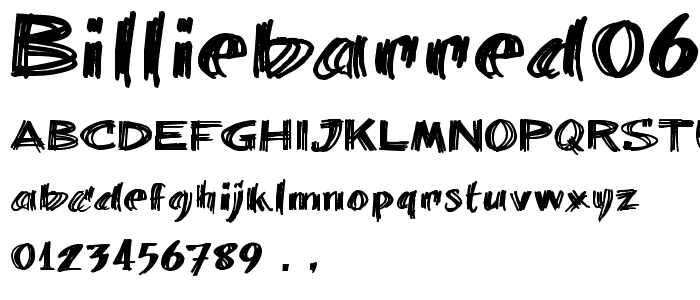 BillieBarred06 font