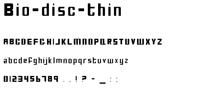 Bio disc Thin font