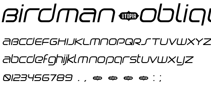Birdman Oblique font