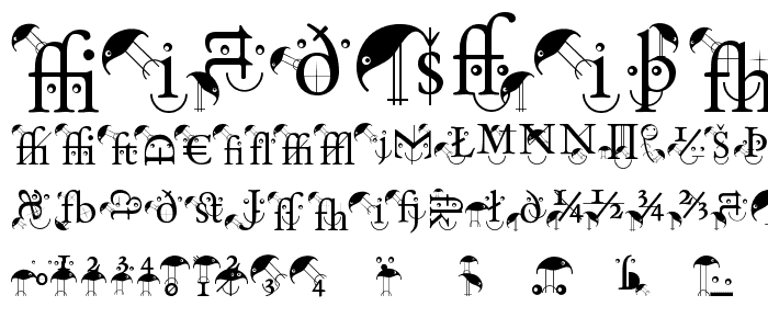BirdsWithTypes font