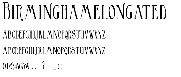 BirminghamElongated font