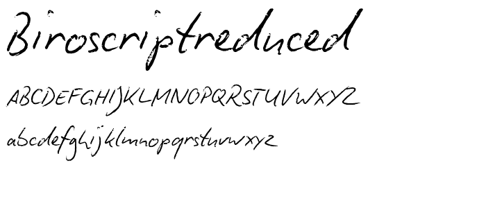 BiroScriptreduced font