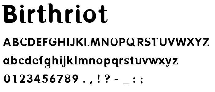 BirthRiot font