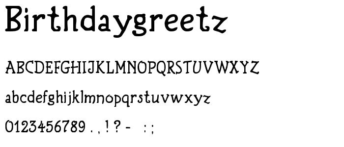 BirthdayGreetz font