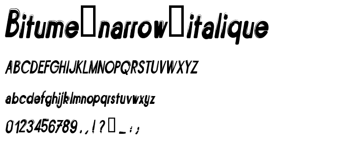 Bitume Narrow Italique font