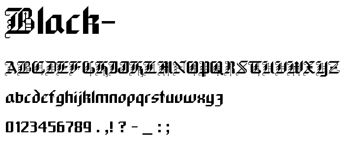 Black  font