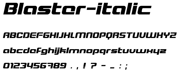 Blaster Italic font