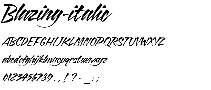 Blazing Italic font