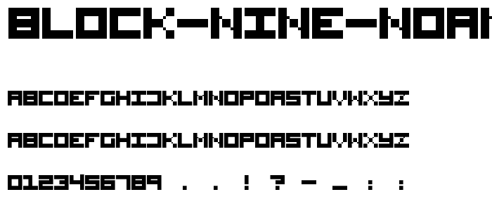 Block Nine Normal font
