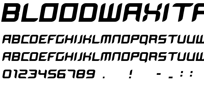BloodWaxItalic font