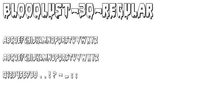 Bloodlust 3D Regular font