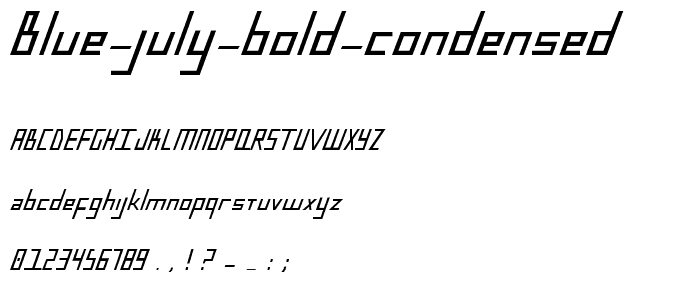 Blue July Bold Condensed font