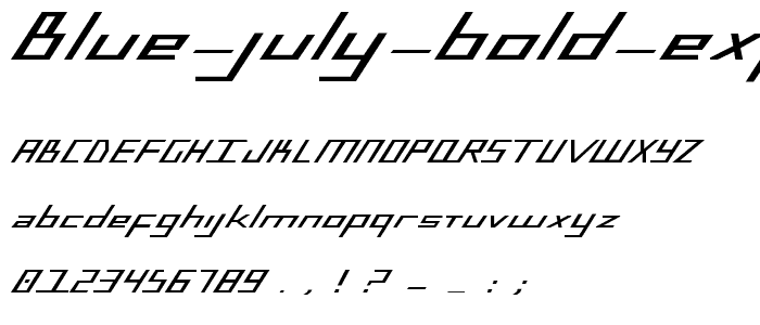 Blue July Bold Expanded font