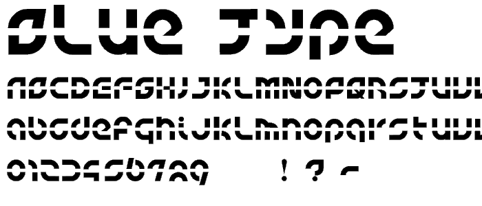 Blue type font