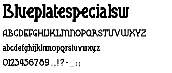 BluePlateSpecialSW font