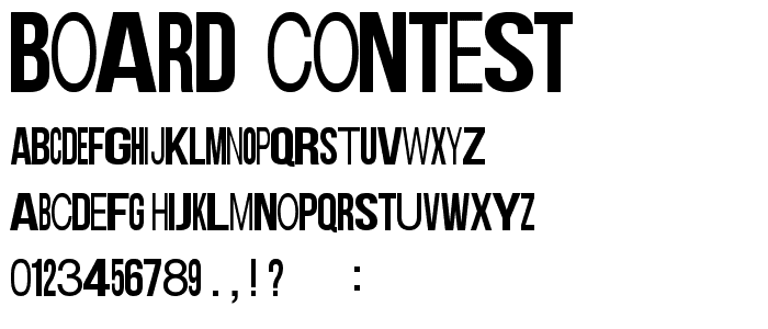 Board Contest font