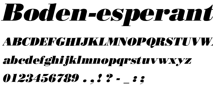 Boden Esperanto Kursiva font