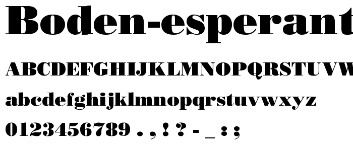 Boden Esperanto font