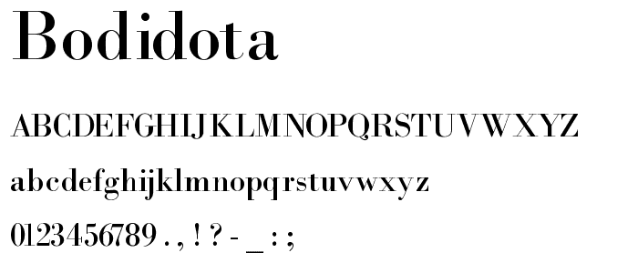 Bodidota font