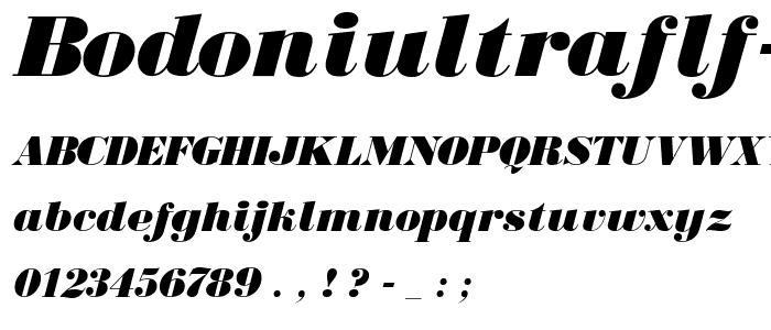 BodoniUltraFLF-Italic police